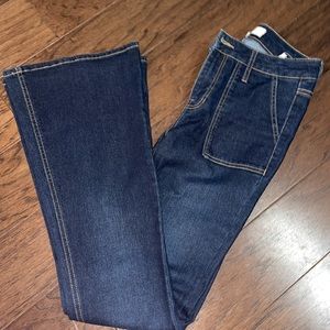 Dark washed Mid Rise Flare Jeans